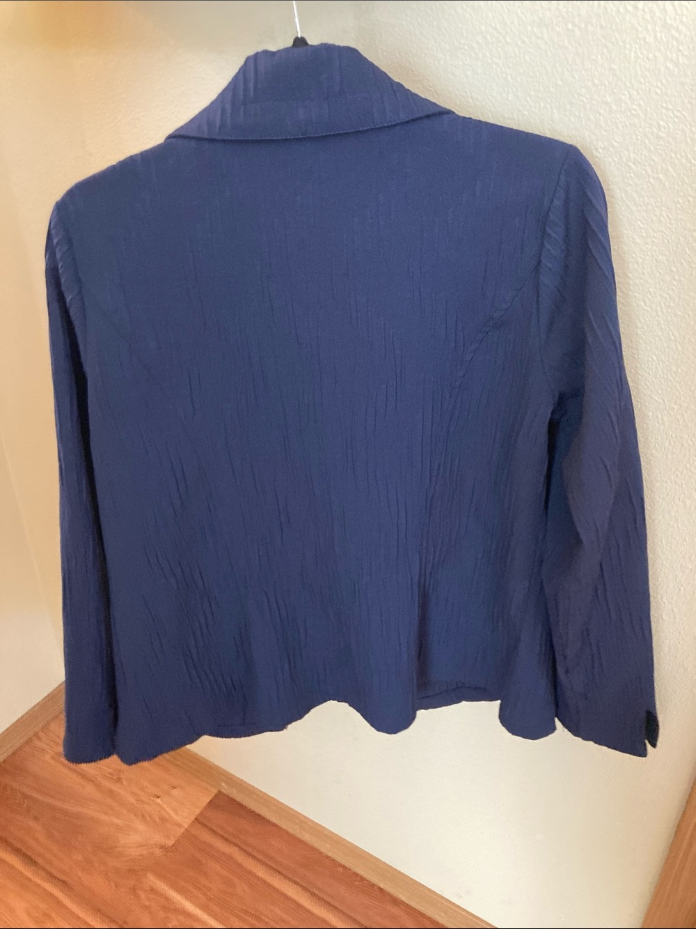 Christopher & Banks Navy Textured Zip Jacket - Picture 5 of 5